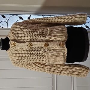 Zara Chunky Knit Cropped Cardigan Small